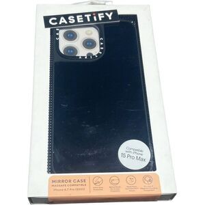 iPhone 15 Pro Max Case MagSafe CASETiFY Mirror Black Bumper Slim Protective